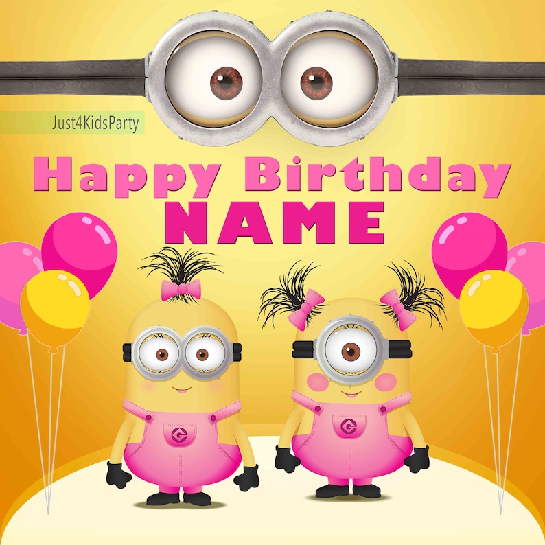 Detail Background Minions Pink Nomer 38