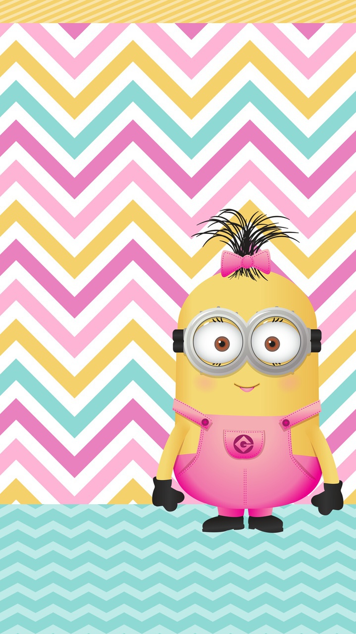 Detail Background Minions Pink Nomer 7
