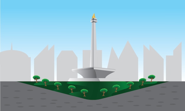 Detail Background Monas Animasi Nomer 2