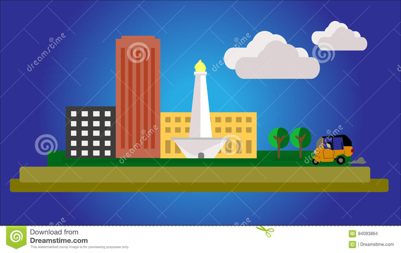 Detail Background Monas Animasi Nomer 24