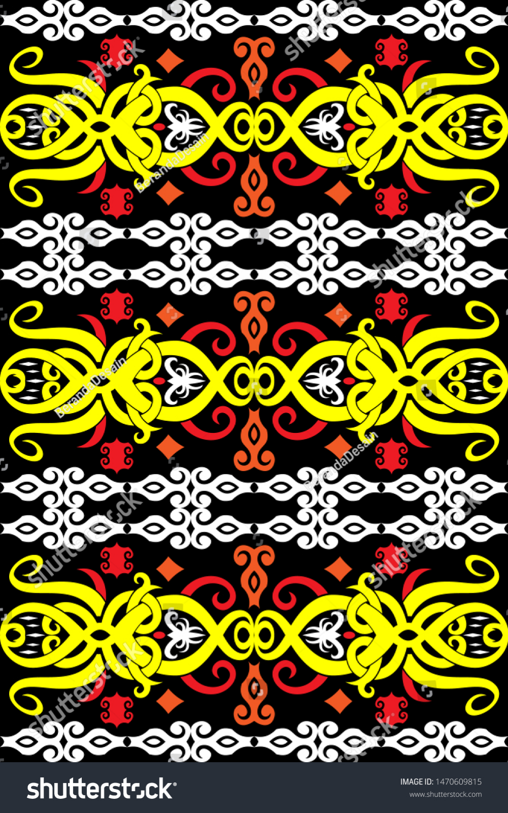 Detail Background Motif Dayak Nomer 33