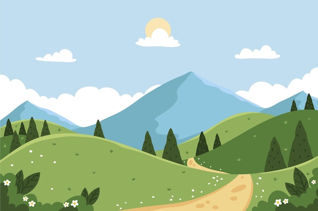 Detail Background Pegunungan Vector Nomer 3
