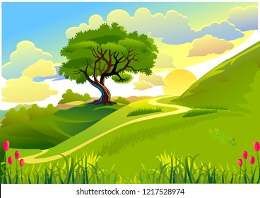 Detail Background Pemandangan Vector Nomer 32