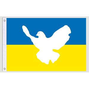 Fahne Ukraine Mit Friedenstaube - KibrisPDR