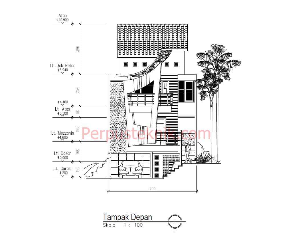 Detail Download Rumah 3 Lantai Dwg Nomer 4