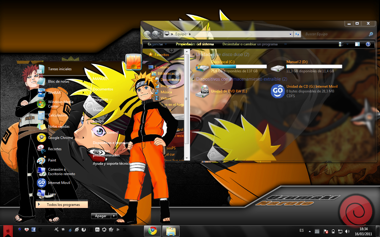 Download Tema Laptop Windows 7 Naruto - KibrisPDR