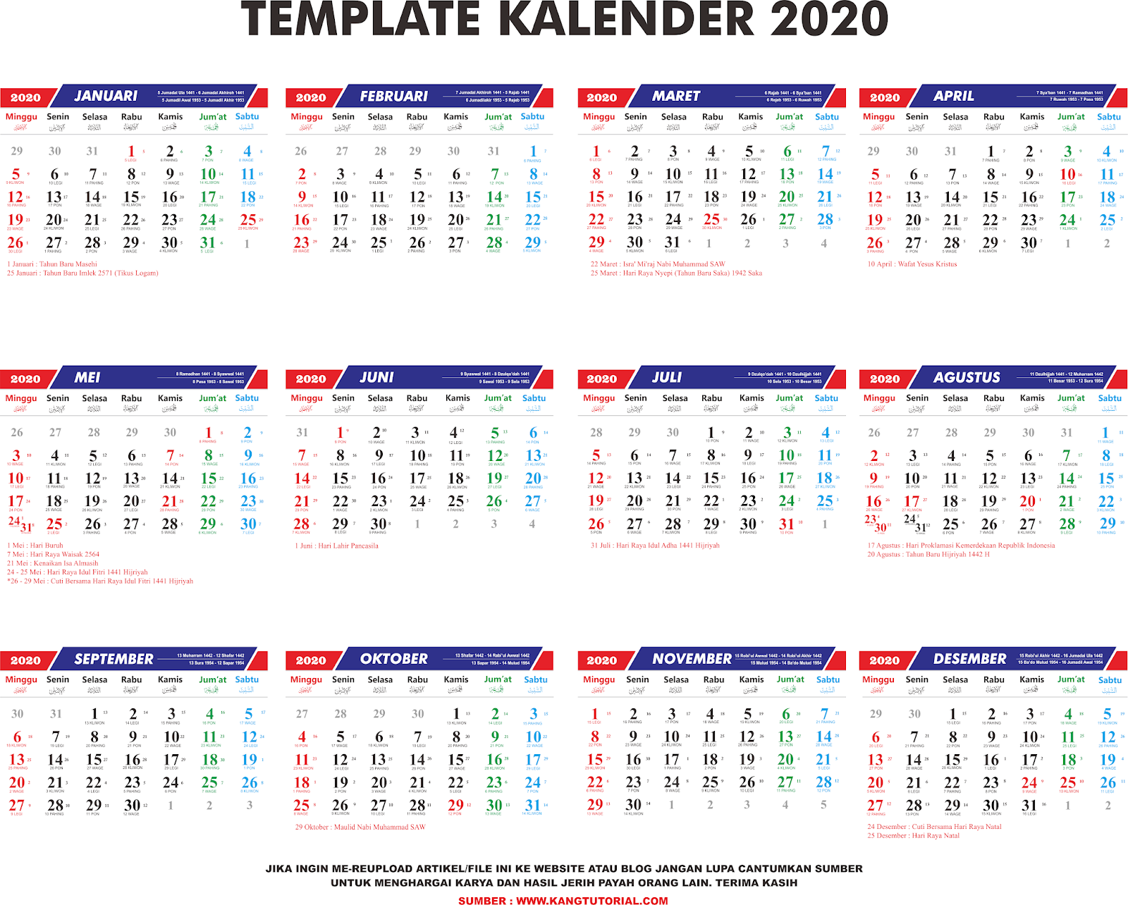 Detail Download Template Kalender 2020 Psd Nomer 20