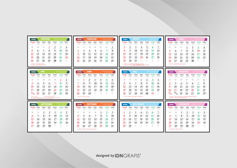 Detail Download Template Kalender 2020 Psd Nomer 4