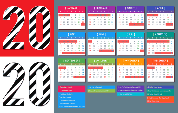 Detail Download Template Kalender 2020 Psd Nomer 50