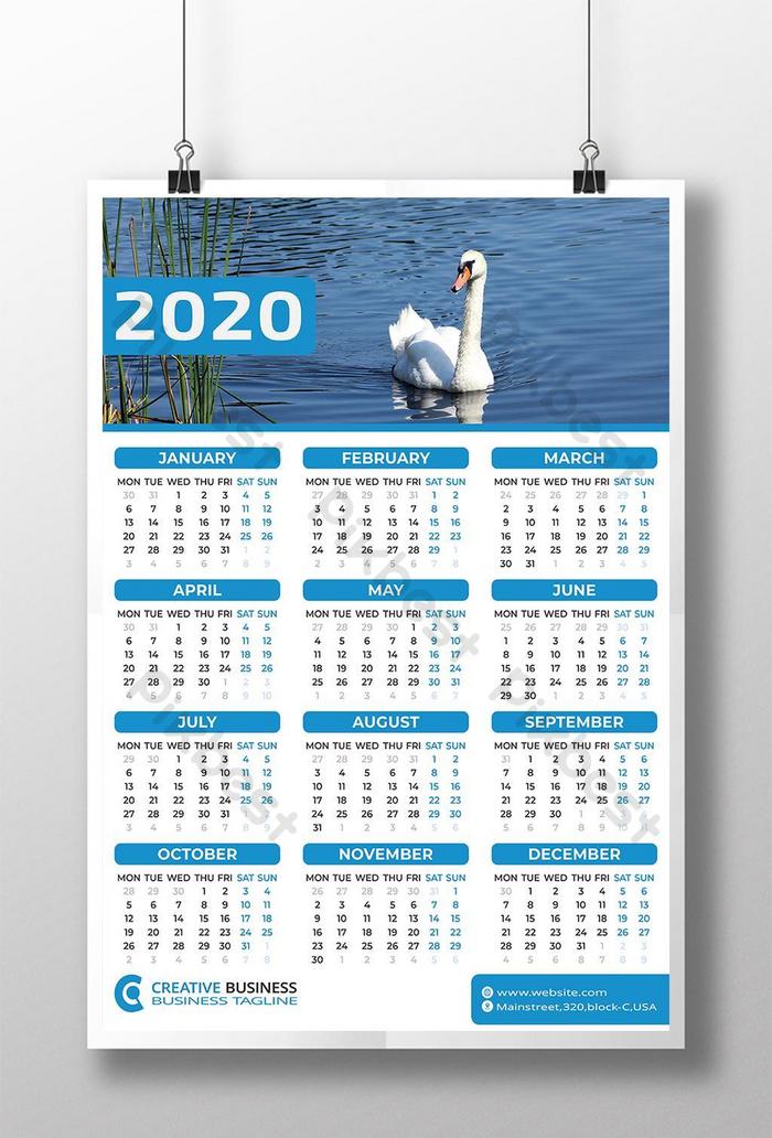 Detail Download Template Kalender 2020 Psd Nomer 8