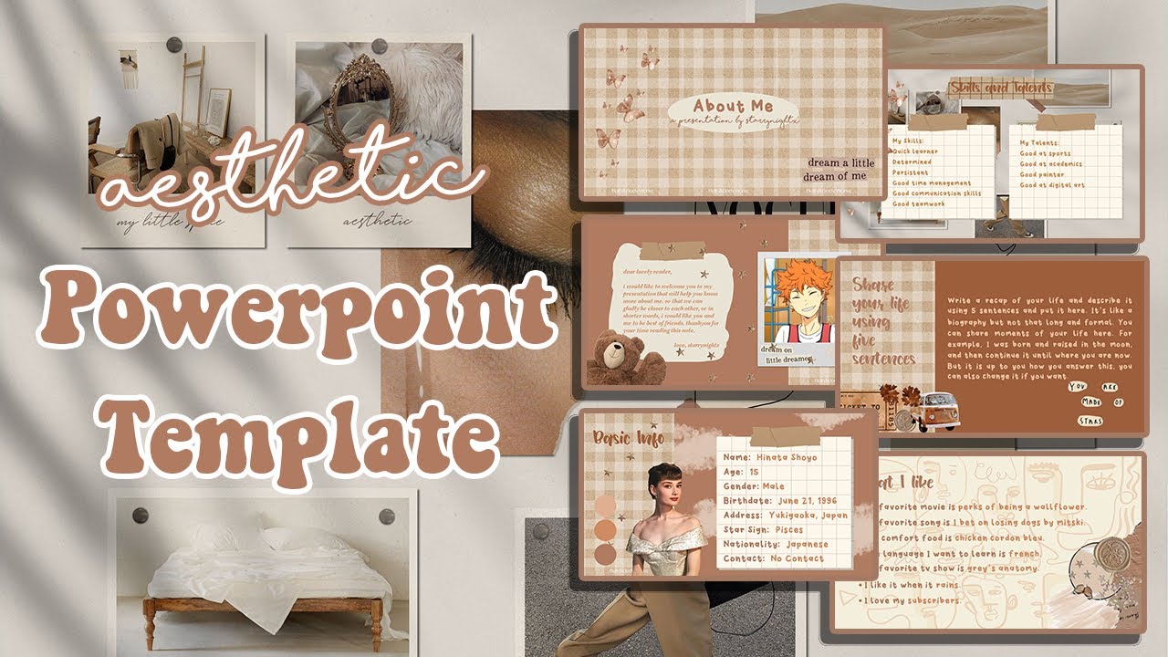 Detail Download Template Ppt Aesthetic Brown Nomer 42