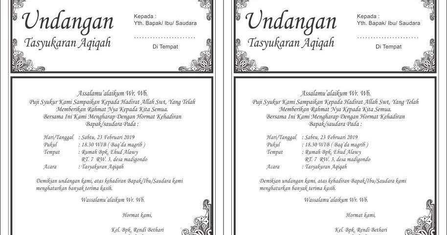 Detail Download Undangan Aqiqah Word Nomer 30