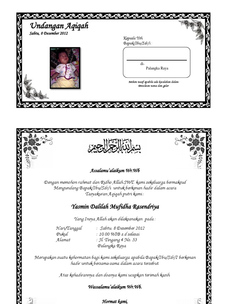 Detail Download Undangan Aqiqah Word Nomer 32