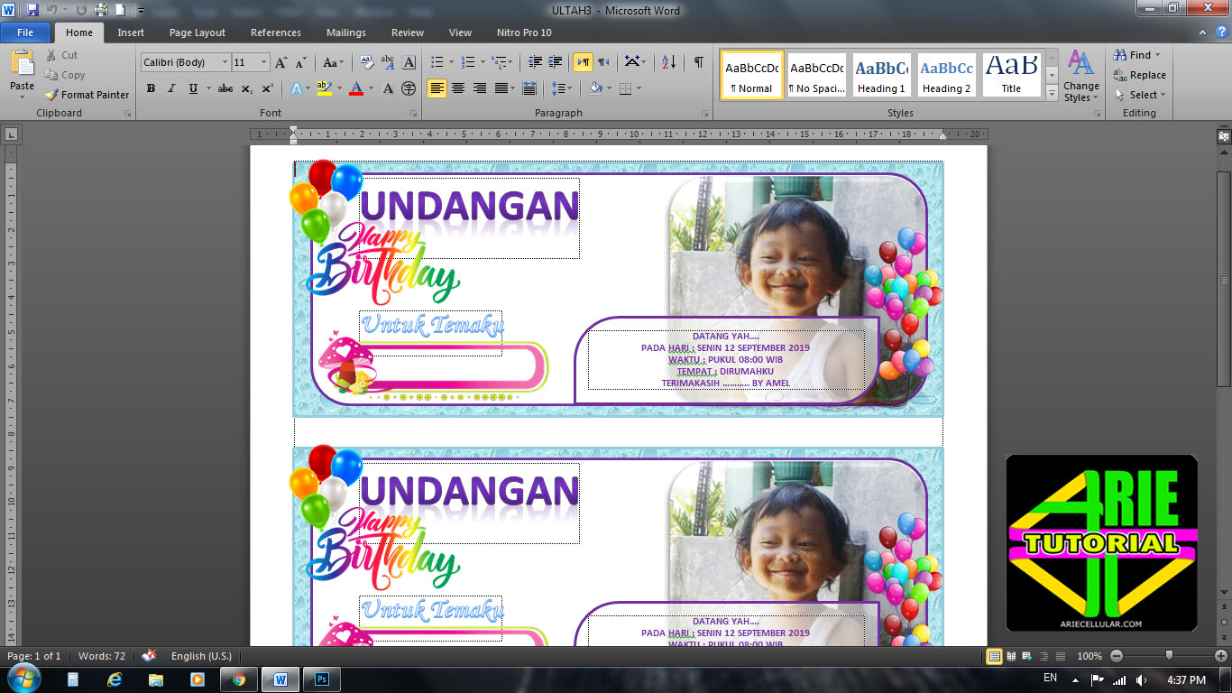 Detail Download Undangan Ulang Tahun Anak Ms Word Koleksi Nomer 11