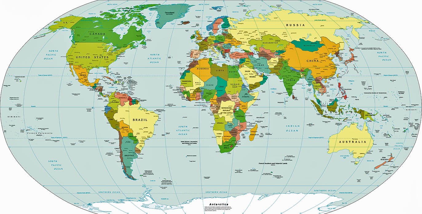 Printable Blank World Map With Countries & Capitals