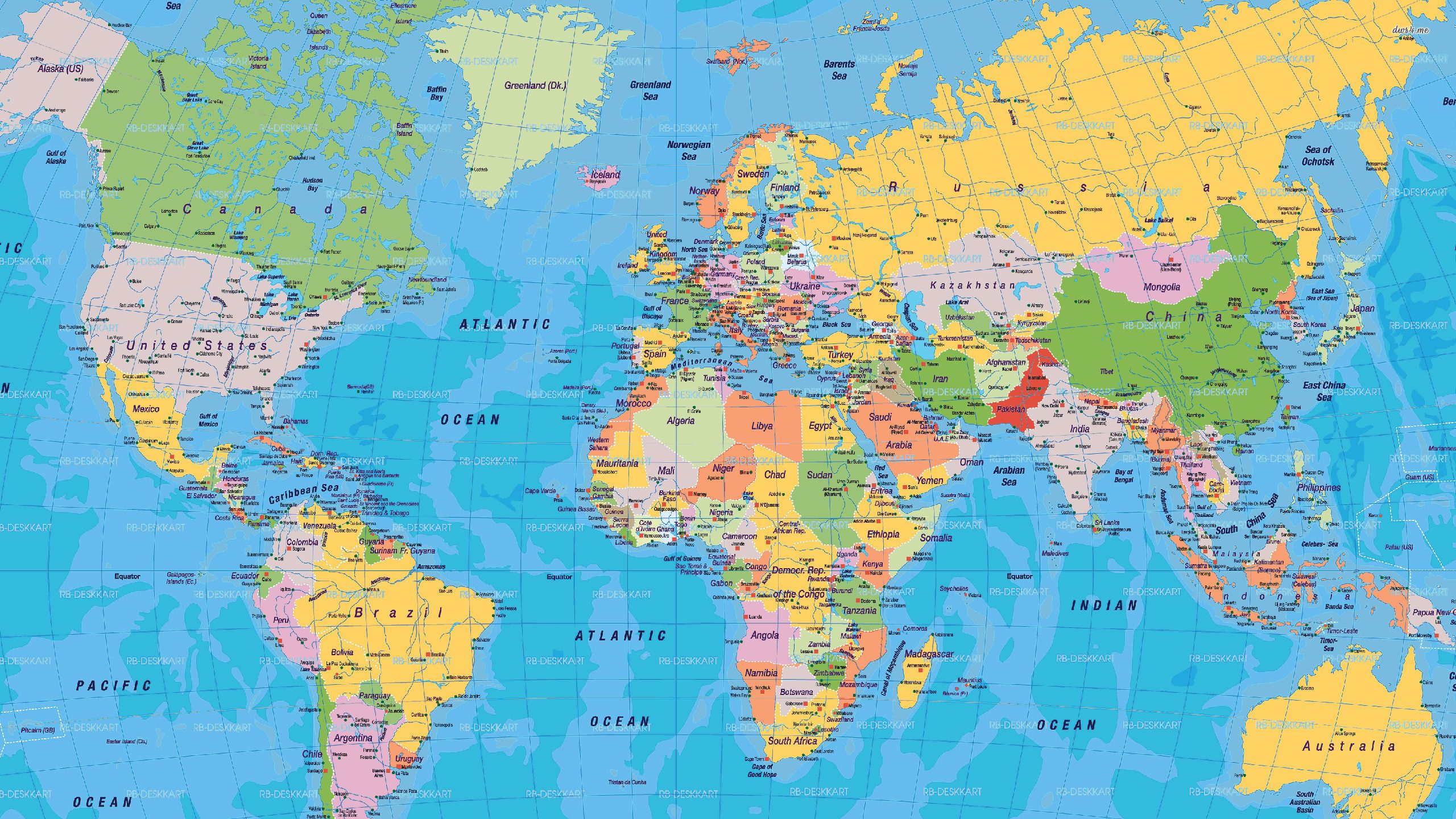 Wallpapers World Map X 2560X1440 | World Political Map, World Map Printable, Free Printable World Map