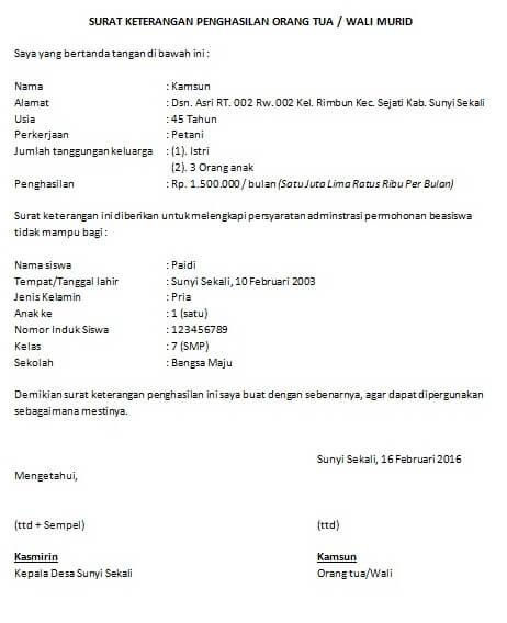 Detail Draft Surat Keterangan Penghasilan Nomer 33