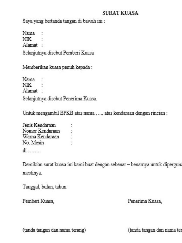 Detail Draft Surat Kuasa Nomer 22