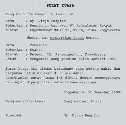 Detail Draft Surat Kuasa Nomer 27