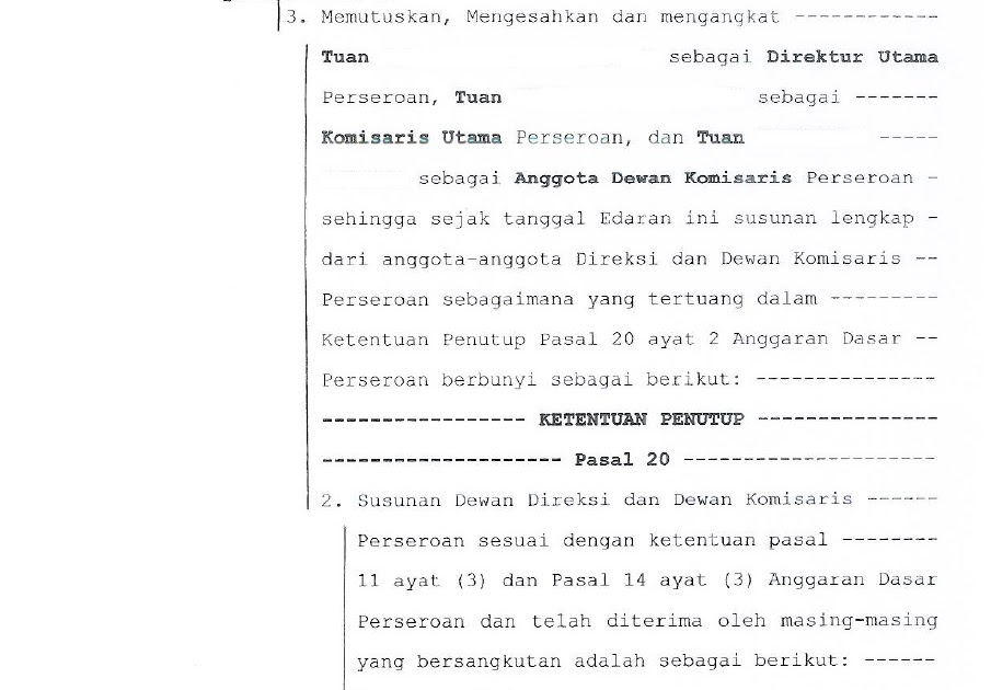 Detail Draft Surat Kuasa Direksi Nomer 43