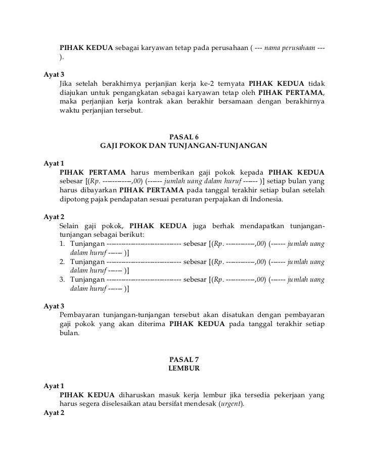 Detail Draft Surat Perjanjian Nomer 22