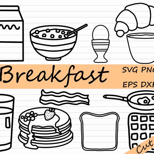 Detail Black And White Breakfast Clipart Nomer 11