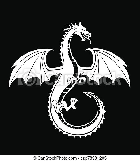 Detail Dragon Image Black And White Nomer 9