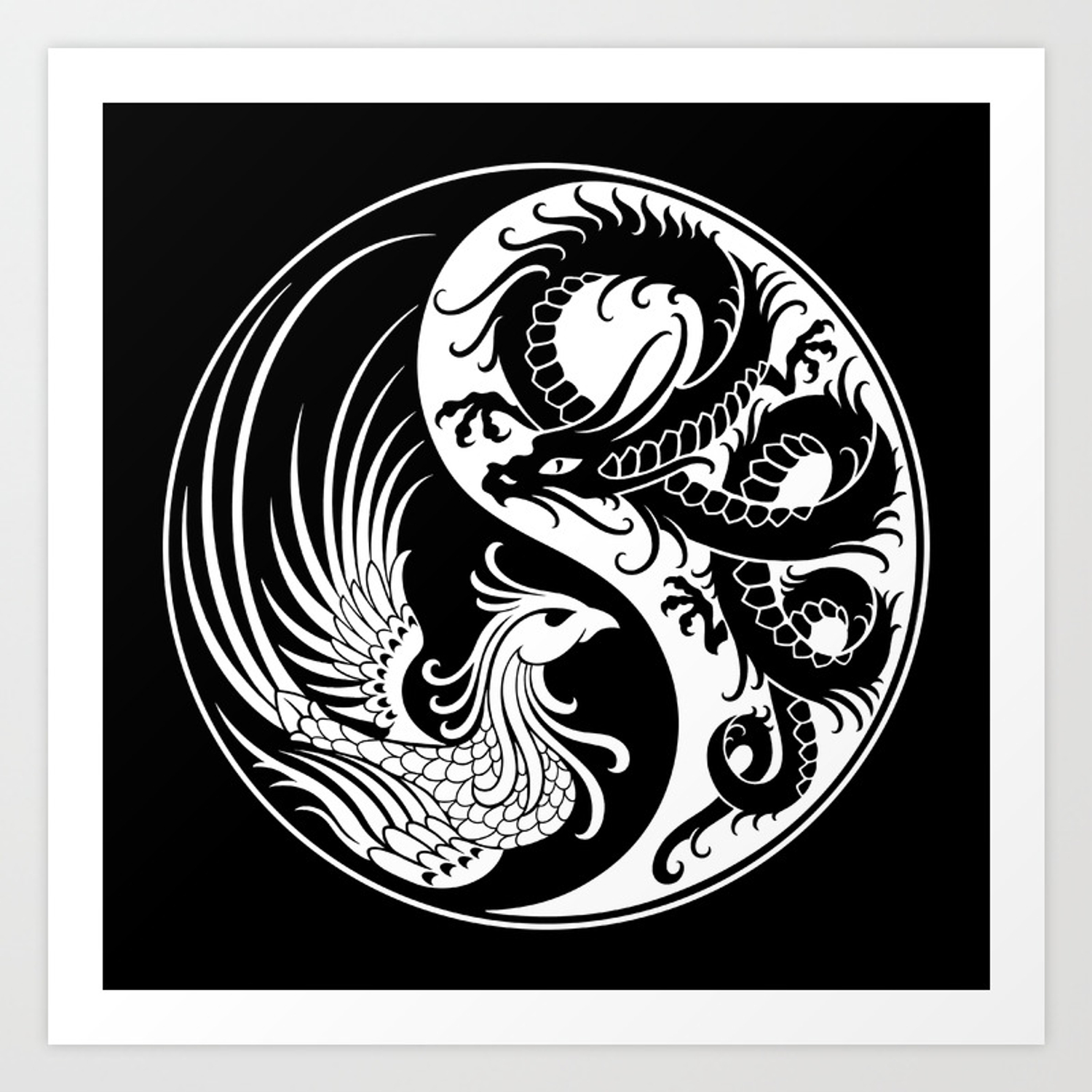 Detail Dragon Image Black And White Nomer 11