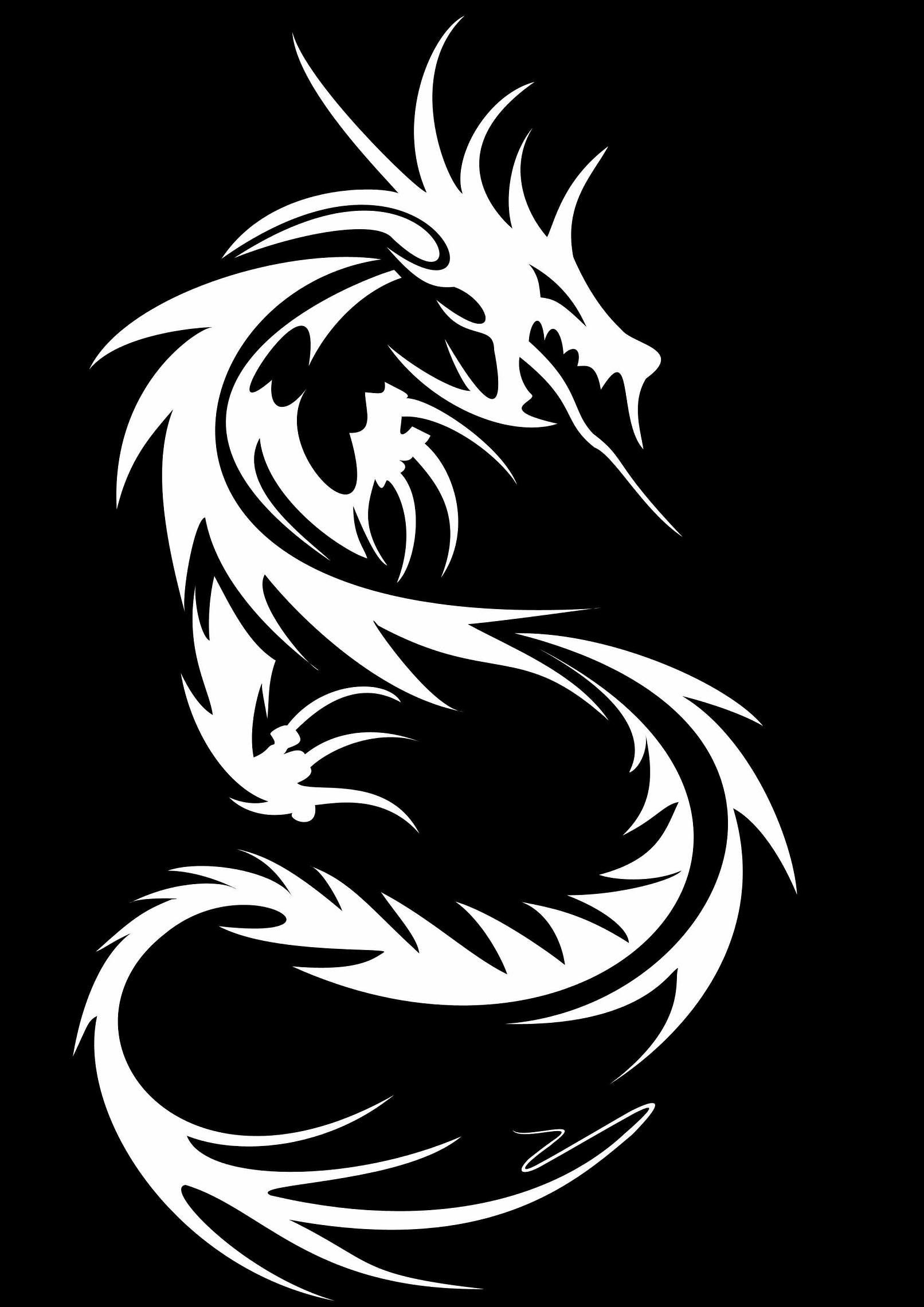 Detail Dragon Image Black And White Nomer 12