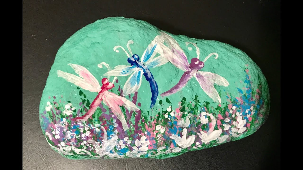 Detail Dragonfly Painted Rocks Nomer 25