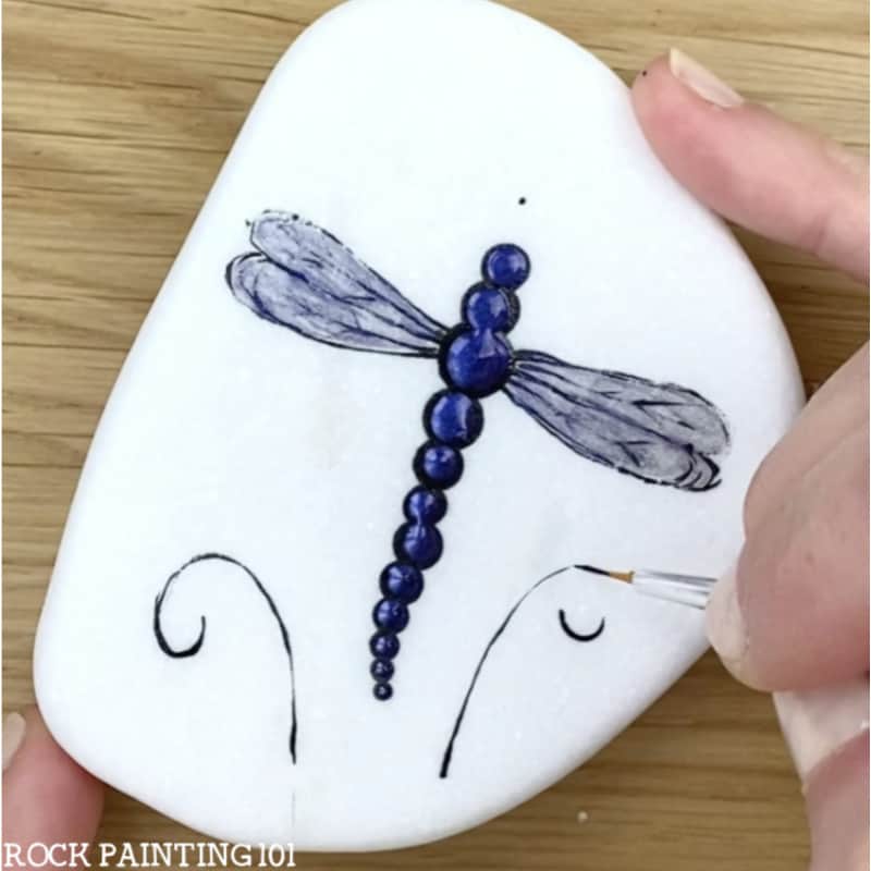 Detail Dragonfly Painted Rocks Nomer 8