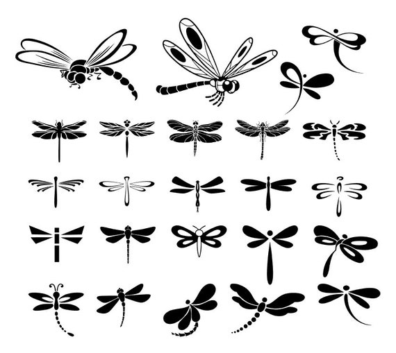 Detail Dragonfly Silhouette Clip Art Nomer 15
