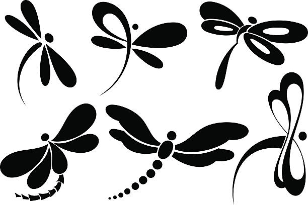 Detail Dragonfly Silhouette Clip Art Nomer 26