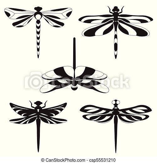 Detail Dragonfly Silhouette Clip Art Nomer 27
