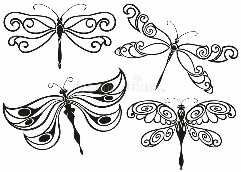Detail Dragonfly Silhouette Clip Art Nomer 41