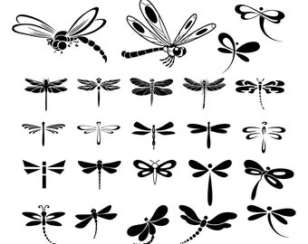 Detail Dragonfly Silhouette Clip Art Nomer 45