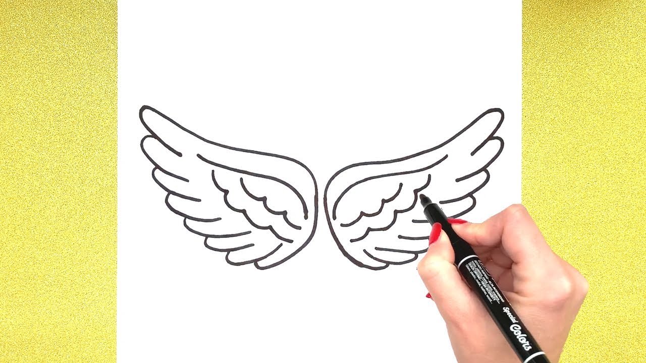 Detail Drawing Angel Wings Step By Step Nomer 5