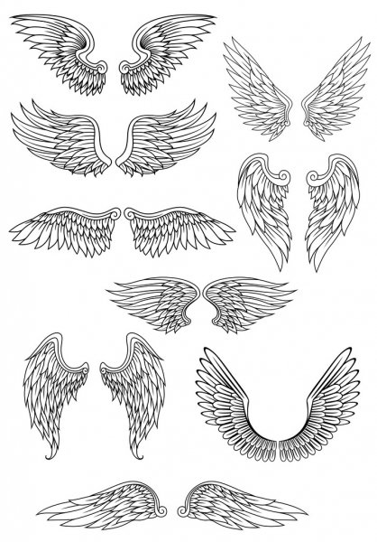 Detail Drawing Angel Wings Step By Step Nomer 38