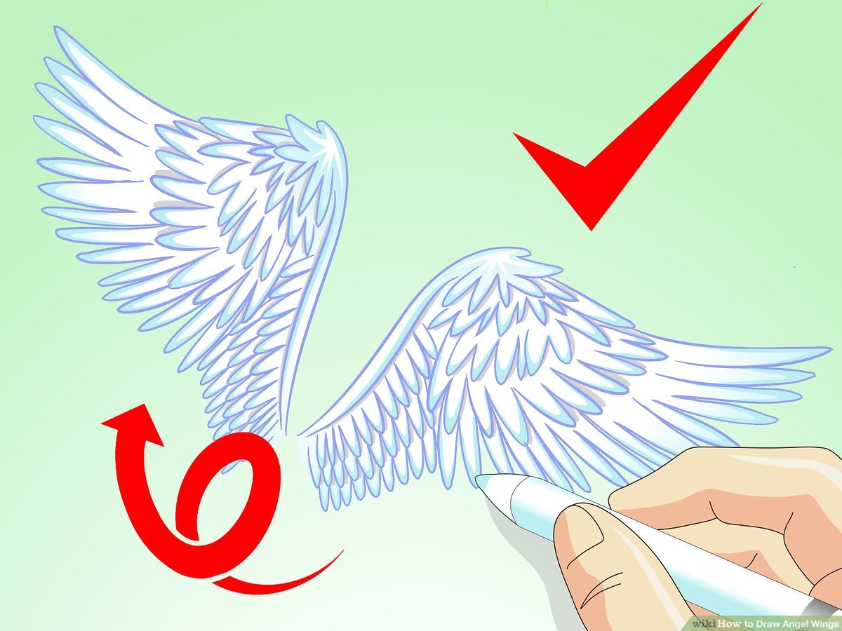 Detail Drawing Angel Wings Step By Step Nomer 40