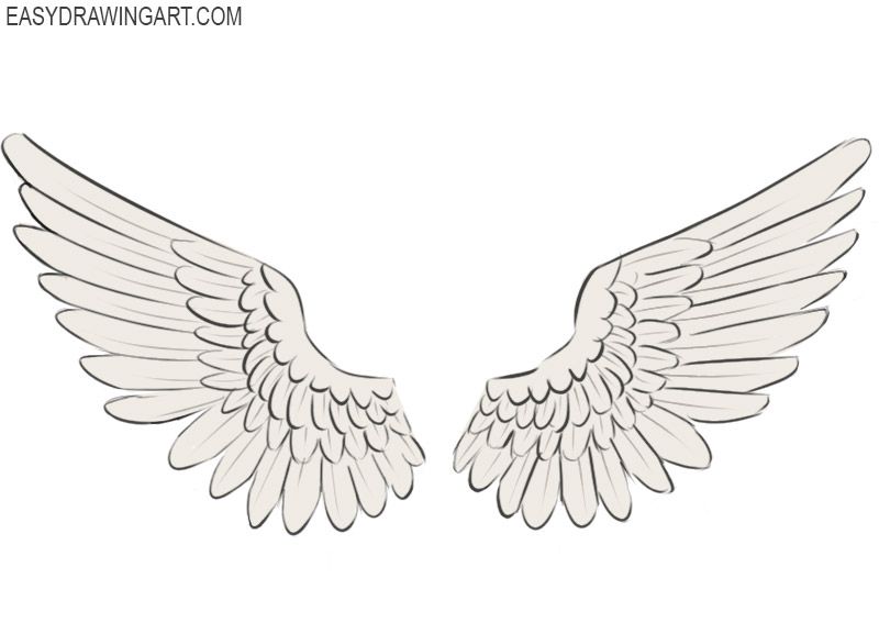 Detail Drawing Easy Angel Wings Nomer 20