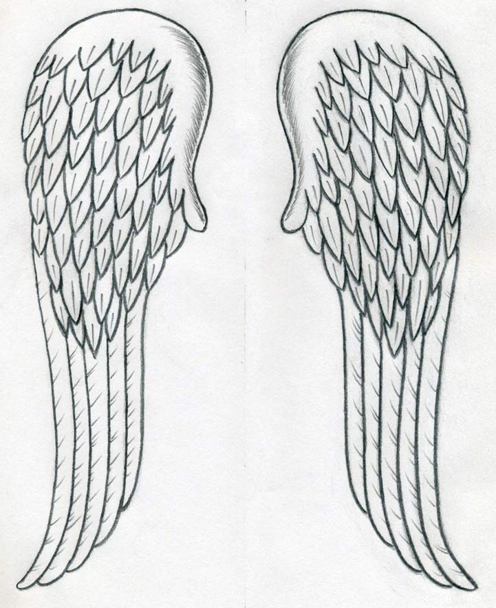 Detail Drawing Easy Angel Wings Nomer 27