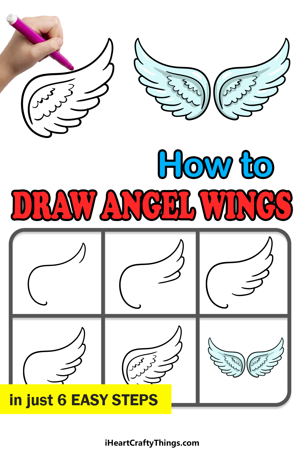 Detail Drawing Easy Angel Wings Nomer 44