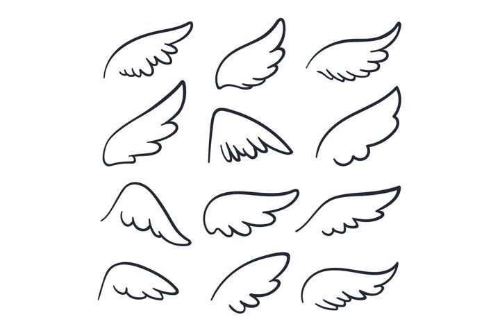 Detail Drawing Easy Angel Wings Nomer 7