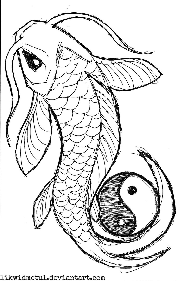 Detail Drawing Ikan Koi Nomer 3