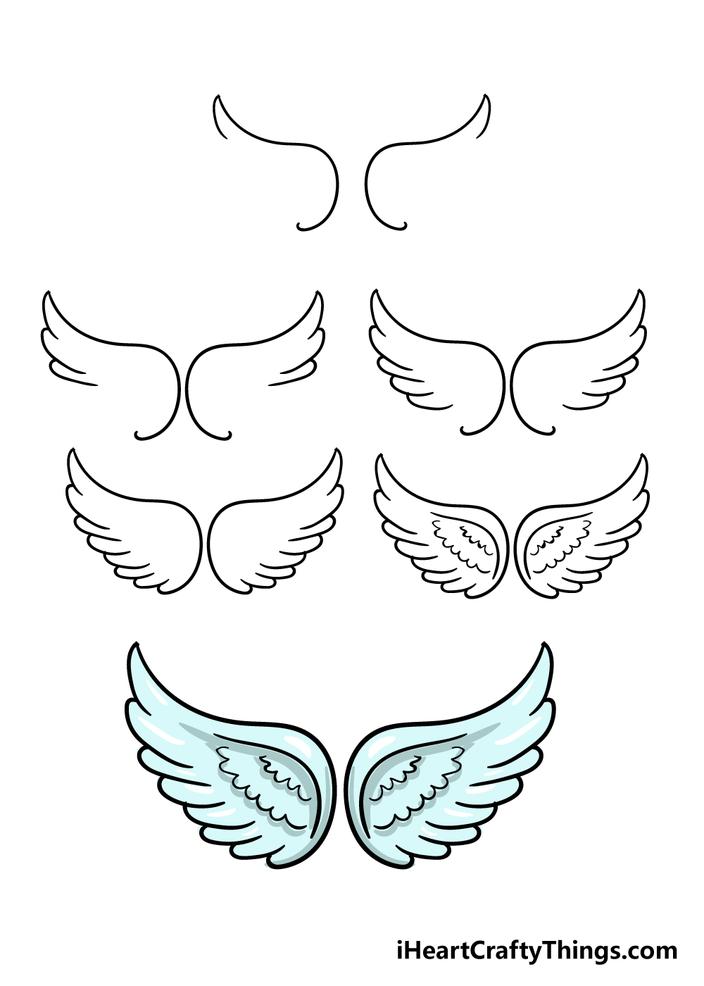 Detail Drawing Simple Angel Wings Nomer 3