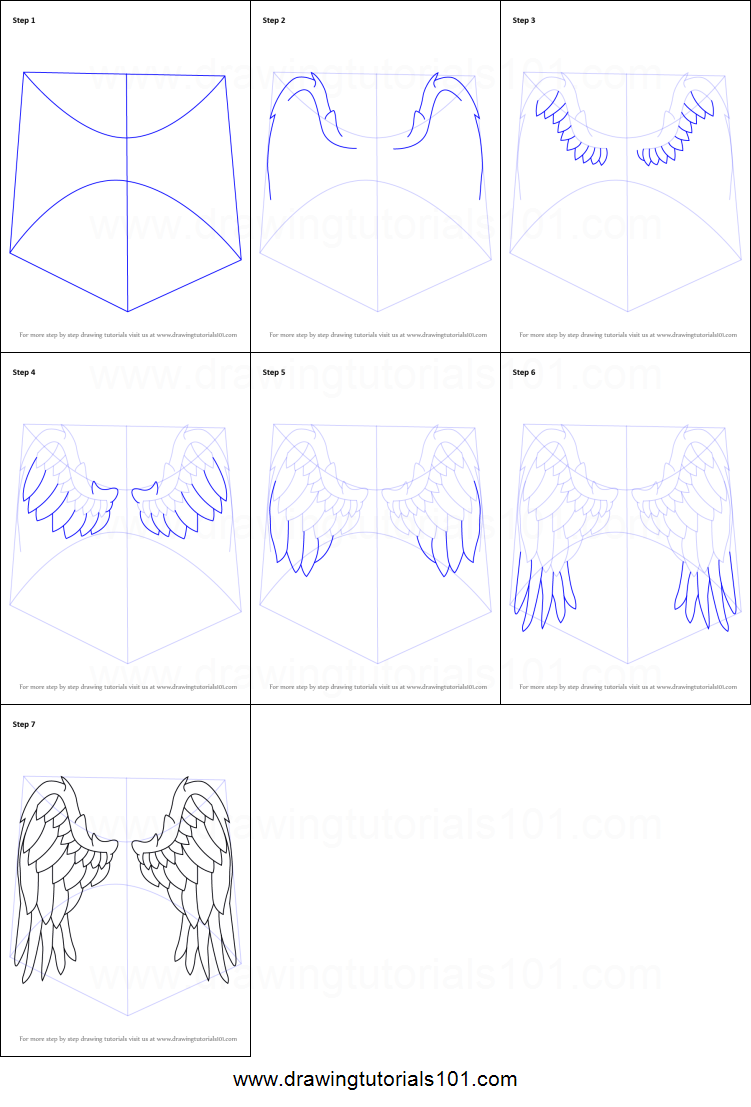 Detail Drawing Simple Angel Wings Nomer 30