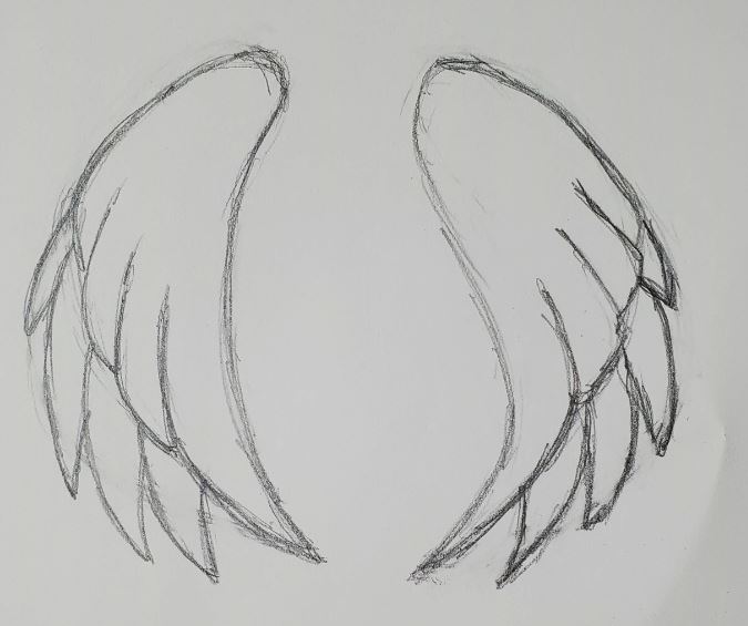 Detail Drawing Simple Angel Wings Nomer 41