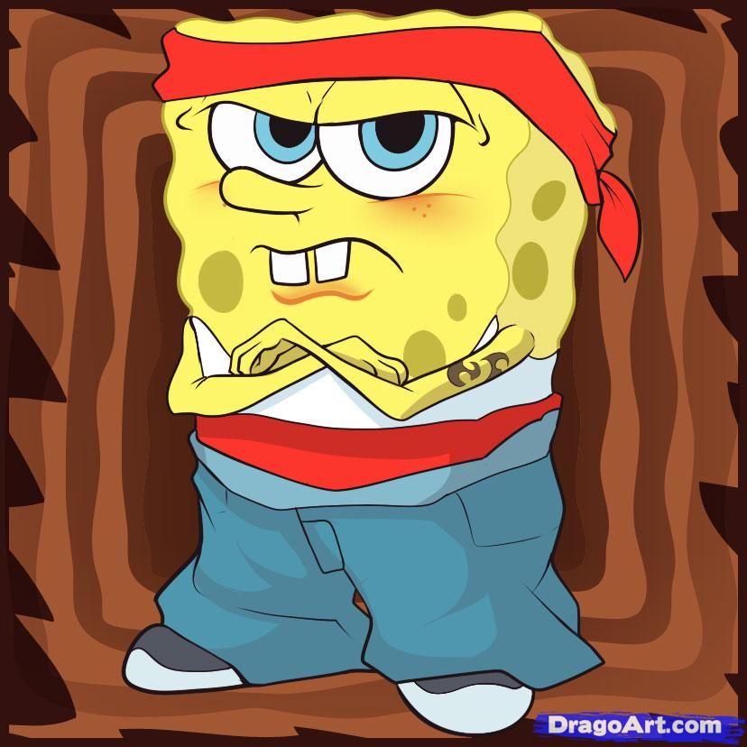 Detail Drawings Of Gangster Spongebob Nomer 11