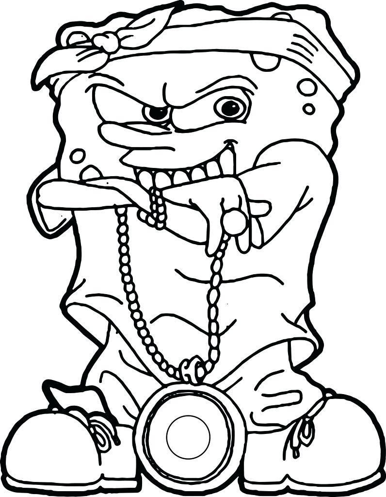 Detail Drawings Of Gangster Spongebob Nomer 6