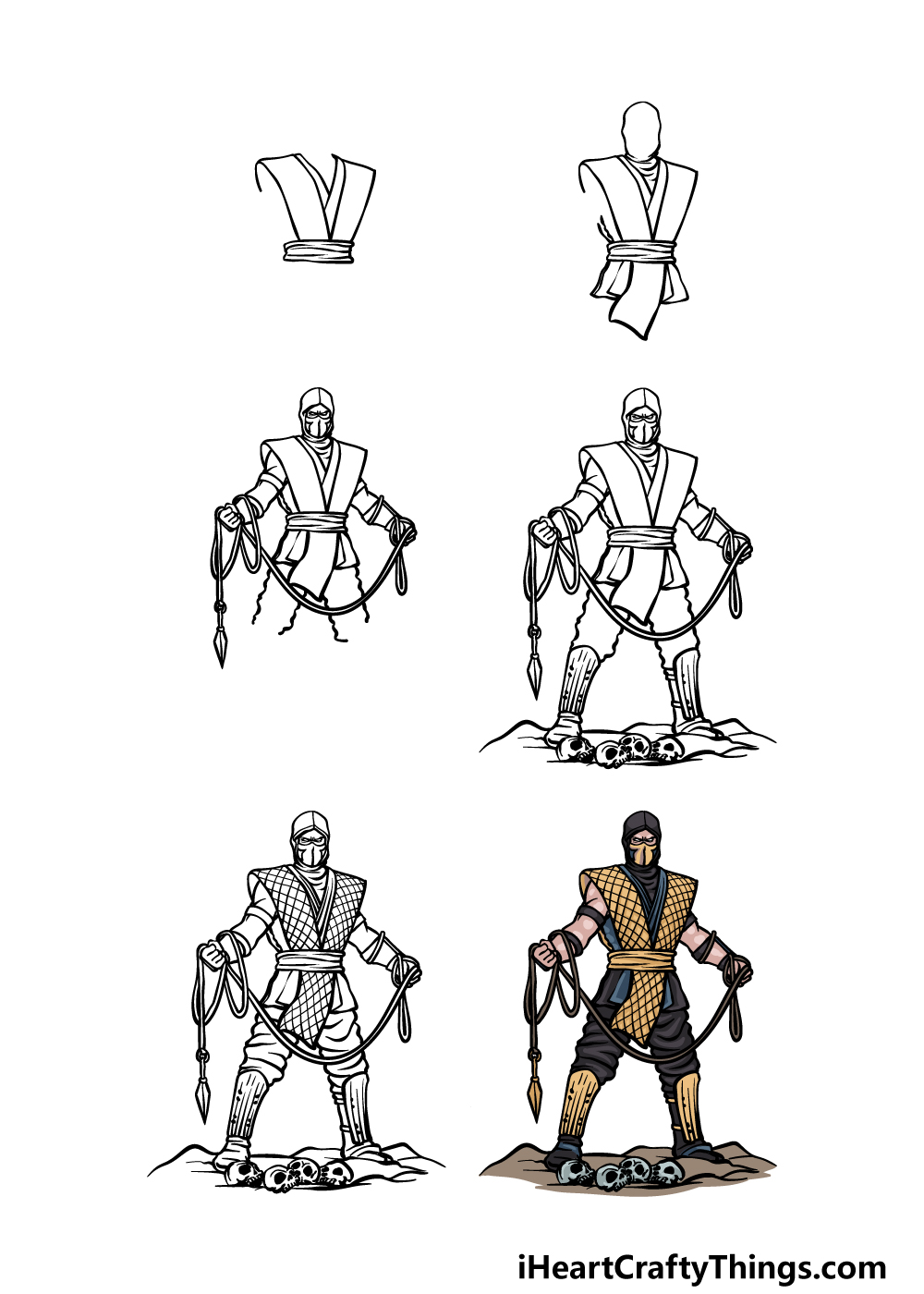 Detail Drawings Of Scorpion From Mortal Kombat Nomer 14